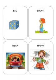 English Worksheet: OPPOSITE CARDS