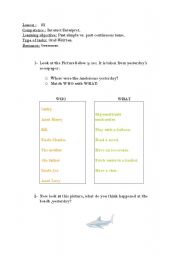 English worksheet: what happened?