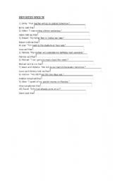 English worksheet: reported speech