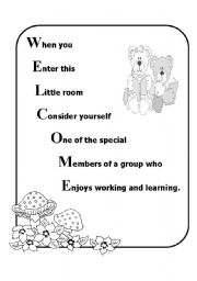 English Worksheet: welcome poster
