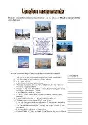 English Worksheet: London monuments