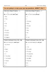 English worksheet: Tag questions and Vocabulary ????? ( a lot of exercises)