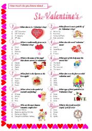 English Worksheet: St. Valentines