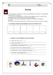 English Worksheet: Claras routine