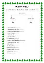 English Worksheet: family tree