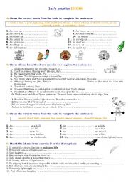 English Worksheet: Idioms - as ... as ...