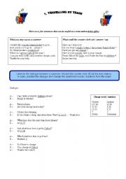 English worksheet: Travelling by train