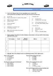 English worksheet: Take a taxi