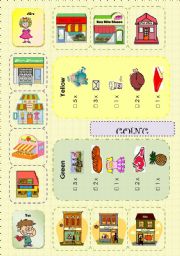 English Worksheet: Going shopping boardgame 1/3