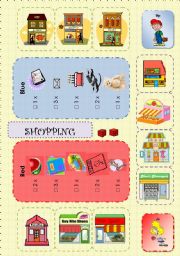 English Worksheet: Going shopping boardgame 2/3