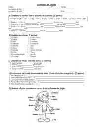 English Worksheet: English test - 7th grade