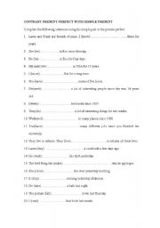 English Worksheet: Contrast present perfect and simple present