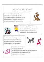 English Worksheet: Should or Shouldnt