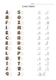 English worksheet: Letter Match