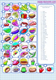 English Worksheet: FOOD VOCABULARY. PART 1