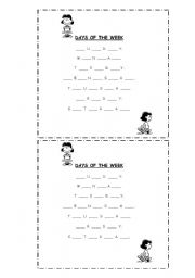 English Worksheet: Days of the week