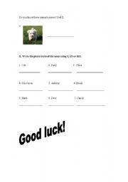 English Worksheet: Plural nouns an animals