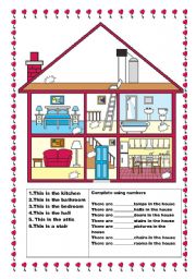 English Worksheet: The House rooms and objects