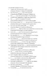 English Worksheet: Vocabulry mutiple choices