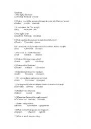 English Worksheet: events-listening activity