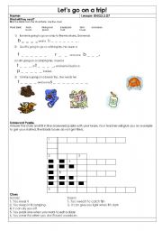 English worksheet: Trip