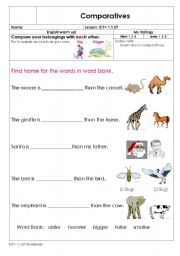 English Worksheet: Comparatives