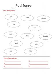 English Worksheet: past tense