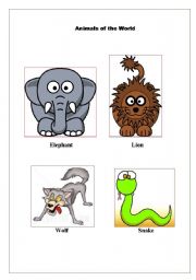 English worksheet: Animals of the World