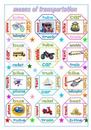 English Worksheet: Means of transportation - Part II