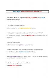English Worksheet: May/Might+Have+Past Participle 
