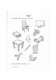 English worksheet: classroom