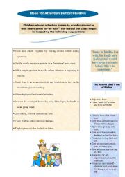 English Worksheet: IDEAS FOR ATTENTION DEFICIT CHILDREN