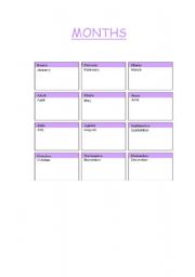 English Worksheet: MONTHS