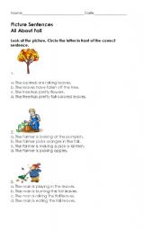 English worksheet: Season- Fall