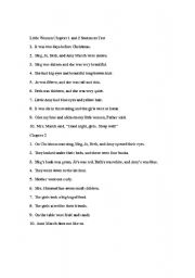 English Worksheet: Little Women Pre-Dictation Test for Chapters 1 and 2