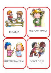 English Worksheet: RULES flaskcards 1/2 