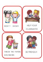 English Worksheet:  RULES_ flashcards SET 2/2 