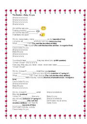 English worksheet: The beatles - Baby, its you