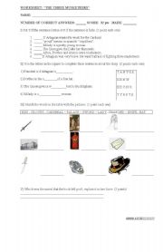 English worksheet: BOOK: THREE MUSKETEERS