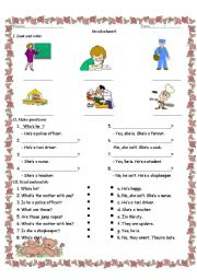 English worksheet: jobs