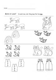 English worksheet: Compare and color worksheet - Animal