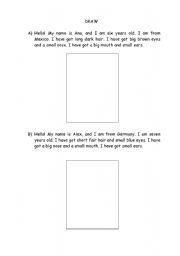 English worksheet: Draw the character