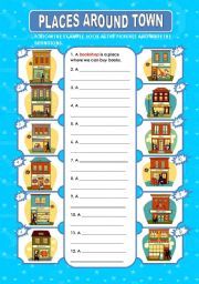 English Worksheet: PLACES IN TOWN