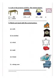 English worksheet: Furniture