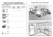 English Worksheet: rooms in the house