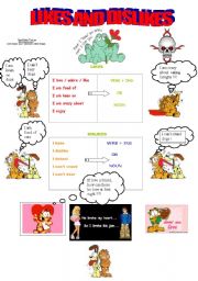 English Worksheet: likes and dislikes