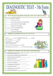 Diagnostic Test - 5th_6th form test - 3 Pages