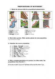 English Worksheet: Prepositions of Movement