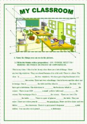 English Worksheet: My classroom