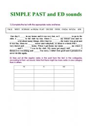 English Worksheet: Simple past and -ed sounds